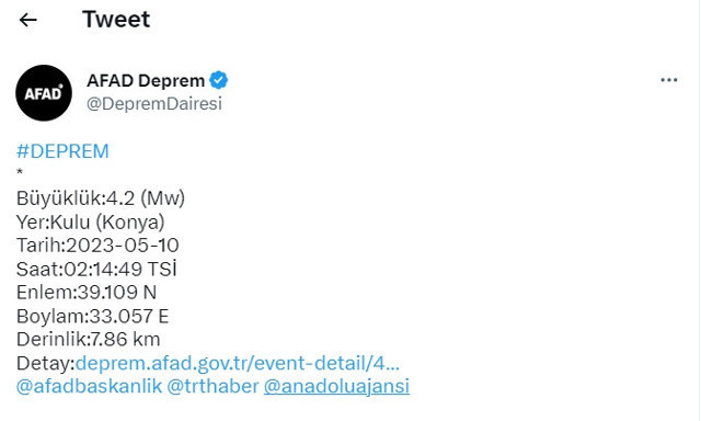 Konya'da korkutan deprem! AFAD şiddetini duyurdu - Resim: 0