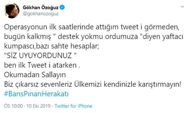 Gökhan Özoğuz'un Barış Pınarı Harekatı çıkışı olay oldu! Siz uyuyordunuz deyip isyan etti - Resim: 3