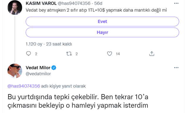 Vedat Milor doları düşürmenin formülünü buldu! 'Önce 10 liraya çıkarıp 1 sıfır atalım...' - Resim: 1