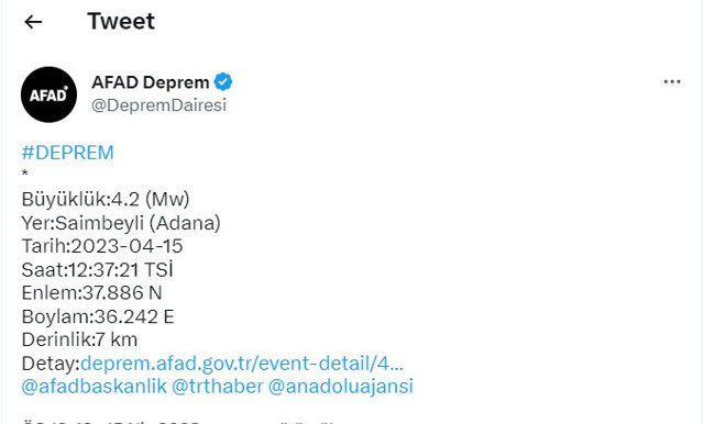 Adana'da korkutan deprem AFAD şiddetini duyurdu - Resim: 0