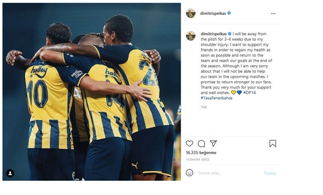 Fenerbahçe'de Dimitris Pelkas kendisi açıkladı 3-4 hafta yok - Resim: 0