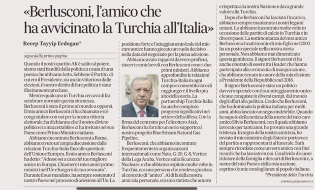 Erdoğan'dan İtalyan gazetesine Berlusconi yazısı: "Siyasi yasağıma dünyada ilk itiraz edendi" - Resim: 0