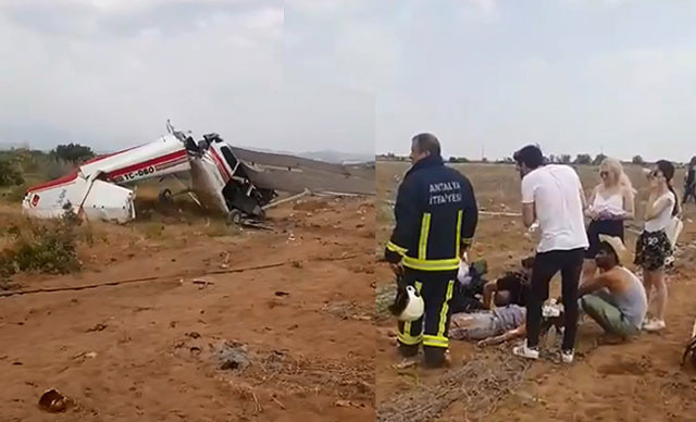 Manavgat'ta uçak kazası! Pilot yaşamını yitirdi, 2 de yaralı var - Resim: 0