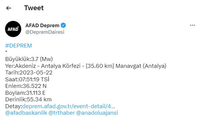 Antalya güne depremle uyandı! AFAD korkutan depremin şiddetini duyurdu - Resim: 0