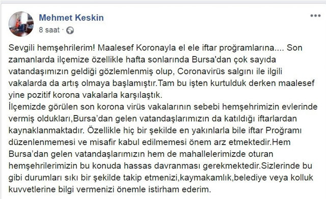 'Koronavirüsten kurtuldu' denilen ilçede şok! Kötü haberi belediye başkanı verdi - Resim: 0