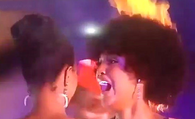 Canlı yayında korkunç olay! Afrika güzelinin saçları alev alev yandı - Resim: 3