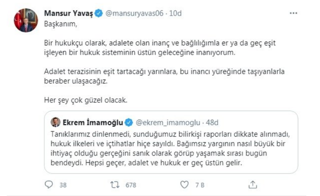 Mansur Yavaş’tan ceza alan İBB Başkanı Ekrem İmamoğlu’na destek mesajı - Resim: 0