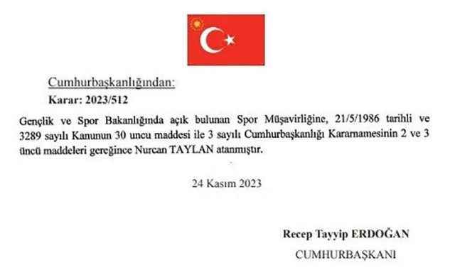 Cumhurbaşkanı Erdoğan'dan flaş atama ve görevden almalar! Milli halterci Nurcan Taylan müşavir oldu - Resim: 0