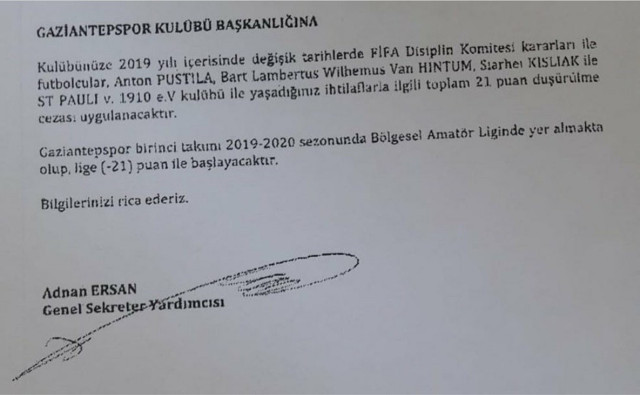 FIFA'dan Gaziantepspor'a tarihi ceza - Resim: 0