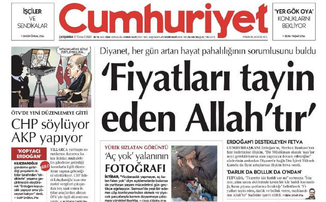 Diyanet'in olay zam ve fiyat fetvası! Cumhuriyet  'Fiyatları tayin eden Allah'tır' manşeti atınca... - Resim: 0
