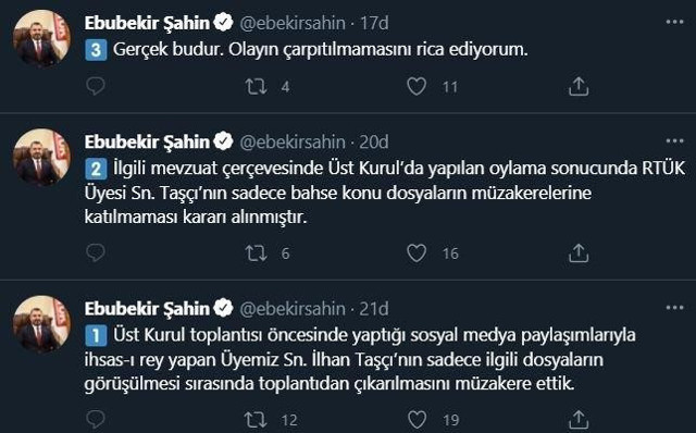 CHP'li üyenin algı operasyonuna RTÜK Başkanı Ebubekir Şahin'den tepki - Resim: 1