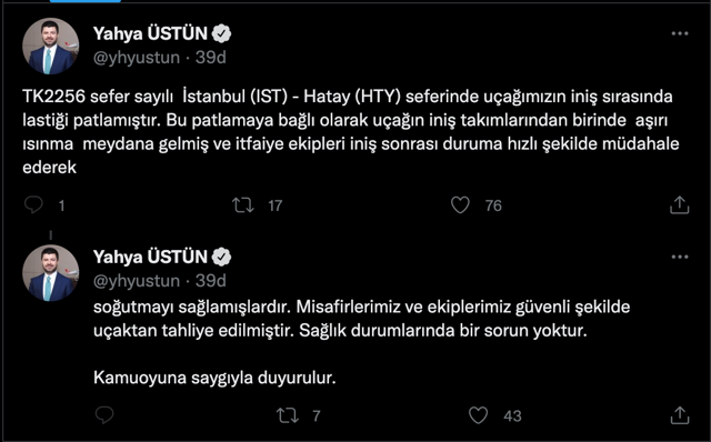 THY uçağında büyük panik! İstanbul-Hatay seferini yapan uçağın iniş sırasında tekeri patladı - Resim: 0