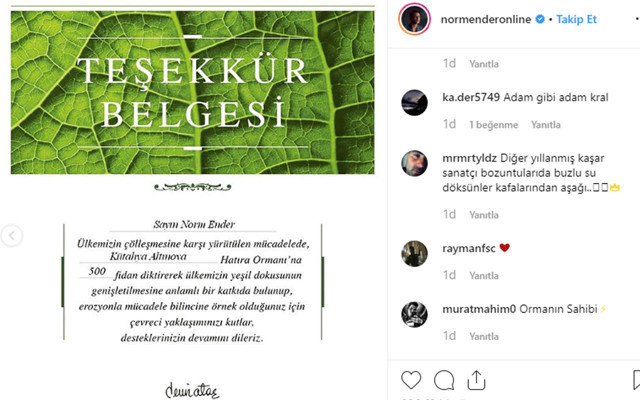 Norm Ender'den 'fidan challenge' - Resim: 0