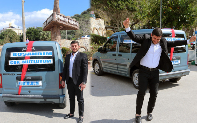 Antalya'da eşinden boşandı konvoyla kutladı aracına 'Kurtuldum' yazdı - Resim: 0