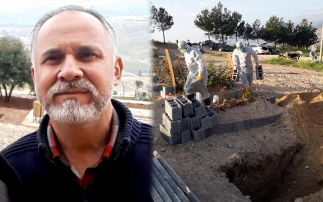 Hatay'da koronavirüsten ölen polis memuru toprağa verildi - Resim: 0