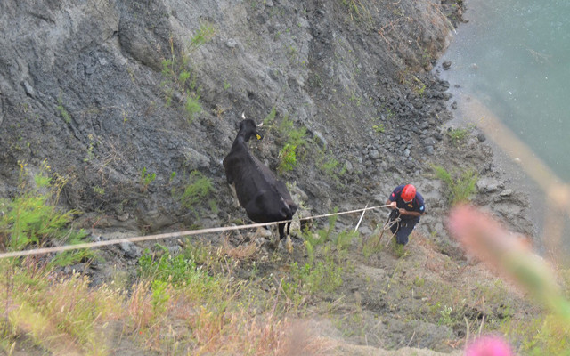 Manisa'da 30 metreden suya düştü itfaiye seferber oldu - Resim: 1