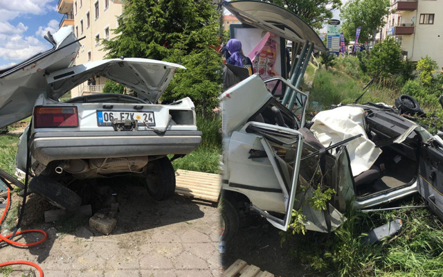 Ankara'da otomobil durağa daldı: 1 ölü 1 yaralı - Resim: 0