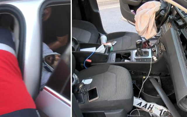 Ataşehir'de halk otobüsüne çarpan otomobilde ölüm geldi - Resim: 1