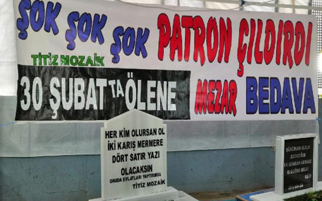 Çanakkale'de mezar sergileyen firma astığı yazıyla şaşkınlık yarattı: Patron çıldırdı... - Resim: 0