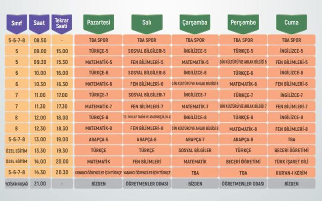 EBA TV ortaokul yayın akışı saatleri 12 Ekim ders programı - Resim: 0