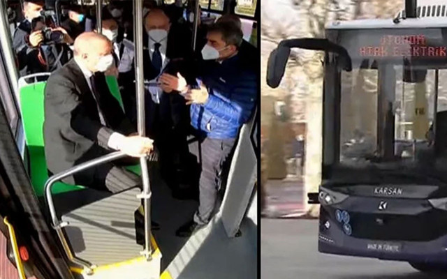 Türkiye'nin sürücüsüz otobüsü tanıtıldı... Cumhurbaşkanı Erdoğan, aracı test etti - Resim: 0