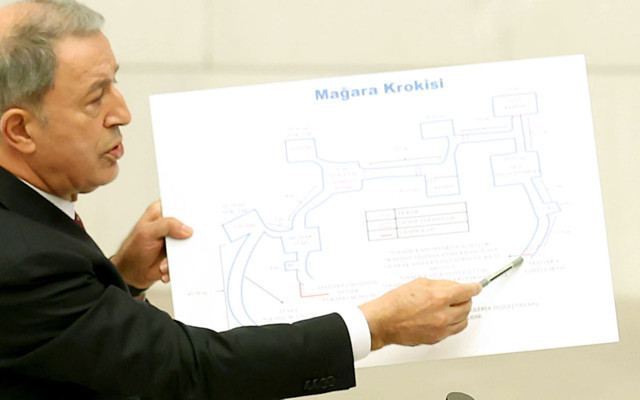 Gara'daki mağaranın krokisi! Hulusi Akar ilk kez gösterdi 13 şehit burada bulundu - Resim: 0