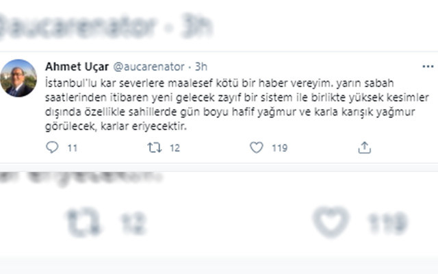 Meteoroloji Uzmanı Ahmet Uçar 'maalesef' deyip paylaştı: İstanbul'da karlar eriyecek - Resim: 0
