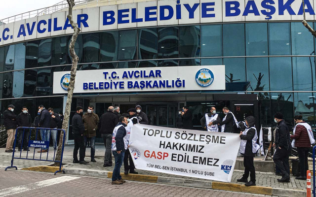 Avcılar'da belediye çalışanlarından toplu sözleşme eylemi - Resim: 0