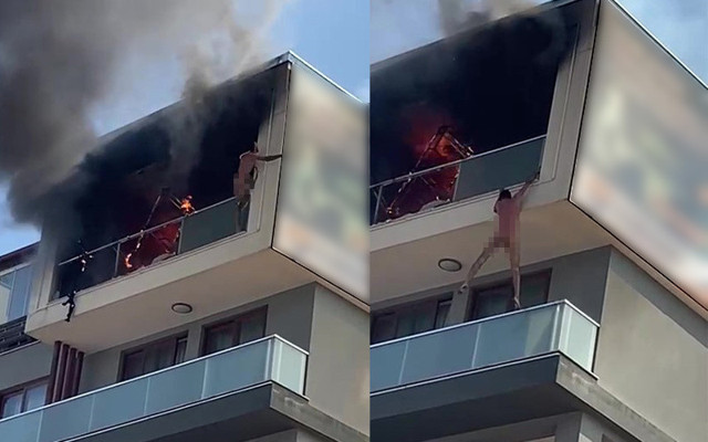 Denizli'de çıplak halde alt kata sarkarak canını kurtarmıştı! Yangının sebebi belli oldu - Resim: 0