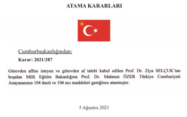 Ziya Selçuk istifa etti! Yeni MEB Bakanı Mahmut Özer kimdir - Resim: 0