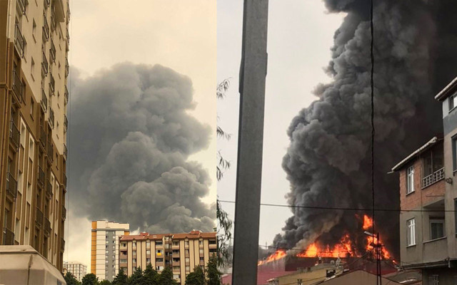 Esenyurt'ta lojistik firmasında yangın çıktı! Alevler göğe ulaştı - Resim: 0