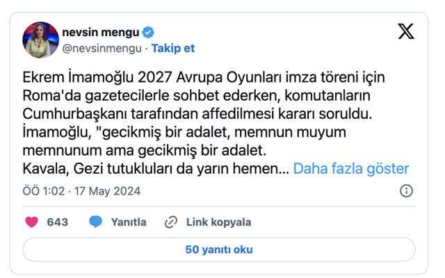 İmamoğlu'ndan 28 Şubat kararı hakkında açıklama! Kavala ve Gezi tutukluları da... - Resim: 0