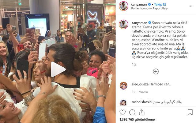 Can Yaman Roma’yı yaktı Havalimanında büyük izdiham - Resim: 2