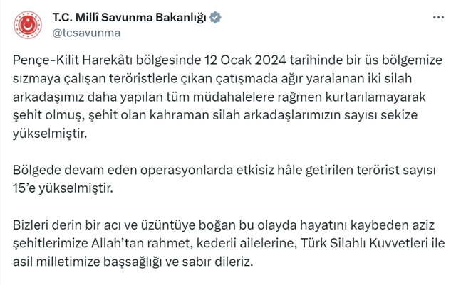 Pençe Kilit bölgesinde PKK saldırısında şehit sayısı 9'a yükseldi! Aynı bölgede Aralık'ta 12 asker şehit düşmüştü - Resim: 1