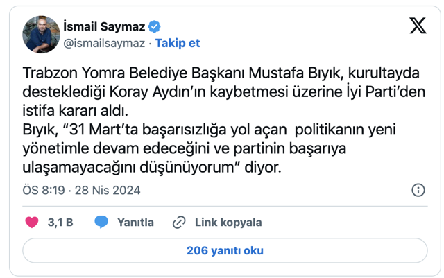 İyi Parti'de Müsavat Dervişoğlu istifası! Genel başkan oldu ilk istifa geldi - Resim: 0