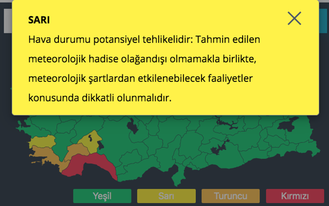 Meteoroloji sarı alarmı ne demek? Aydın ve Isparta için sarı alarm verdi - Resim: 1