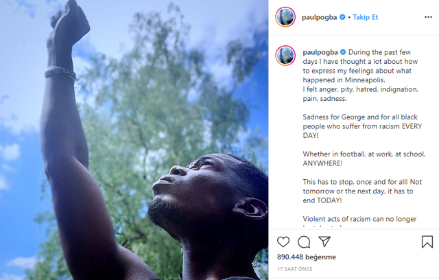 Paul Pogba'dan George Floyd tepkisi: Öfke ve.. - Resim: 0