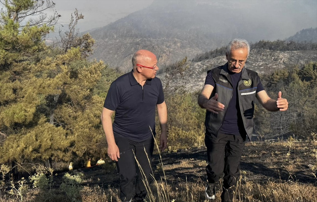 Bakan Abdulkadir Uraloğlu, Bursa'daki yangın bölgesini havadan inceledi - Resim: 1