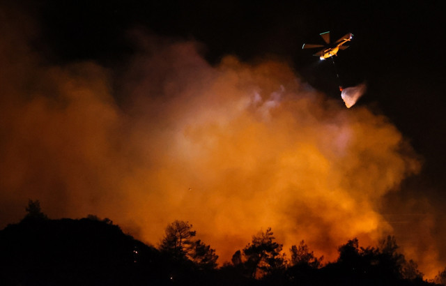 Aydın'da orman yangını: Gece görüşlü helikopterler bölgeye sevk edildi - Resim: 1