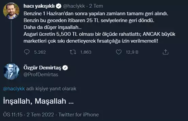 Özgür Demirtaş ile Akit Ankara Temsilcisi Hacı Yakışıklı birbirine girdi! 'Benzin zammı' kavgası nerelere gitti? - Resim: 0