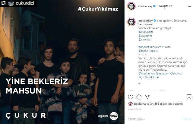Show TV Çukur dizisinde flaş bir ayrılık yaşandı Berkay Ateş veda etti - Resim: 4