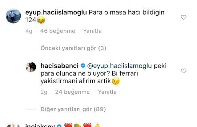 Hacı Sabancı takipçisinin "Para olmasa Hacı bildiğin 124" yorumuna cevap verdi - Resim: 3