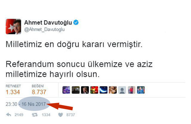 Ahmet Davutoğlu referandum için çağrı yapmadım dedi Tweet'i ele verdi - Resim: 0
