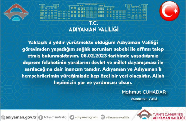 Adıyaman Valisi sağlık sorunları gerekçesiyle istifa etti! Depremzedelere gülünce tepki görmüştü... - Resim: 0