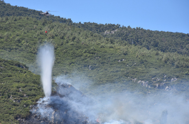İzmir'in iki ilçesinde orman yangını çıktı! Alevler rüzgarın etkisi ile büyüdü - Resim: 1