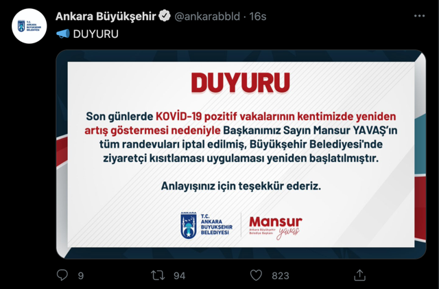 Ankara'da korkutan artış! Mansur Yavaş tüm randevularını iptal etti - Resim: 0