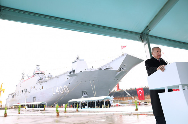 TCG Anadolu donanmaya teslim edildi! Cumhurbaşkanı Erdoğan: Buradan bir haberi milletimize duyurmak istiyorum... - Resim: 1