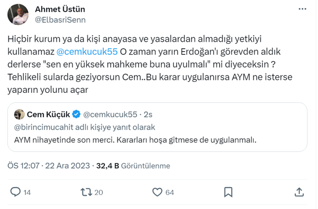 "Erdoğan’ı görevden almak ne demek ya?" Cem Küçük, AYM tartışmasına girdi - Resim: 1