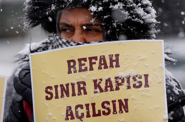 Mısır'ın Ankara Büyükelçiliği önünde protesto: "Refah Sınır Kapısı açılsın" - Resim: 0