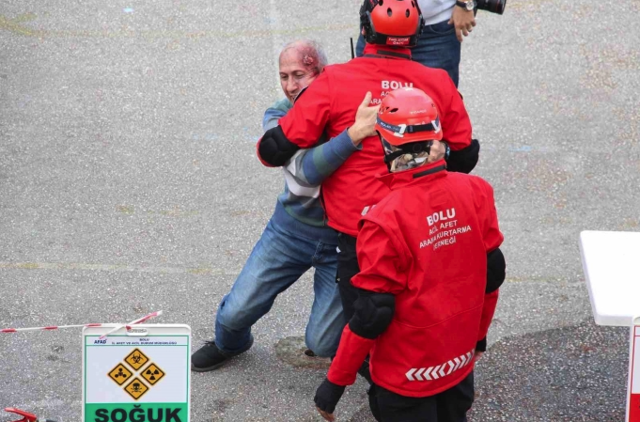 Bolu'da 5,8 büyüklüğünde deprem senaryosuyla tatbikat yapıldı - Resim: 4